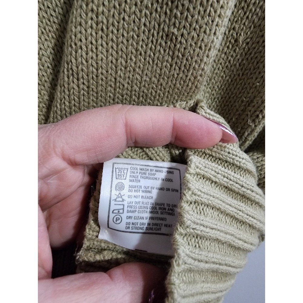 Paul Stuart Made in Scotland 100% Cotton Crewneck Sweater Beige Tan Small Women - Picture 4 of 8